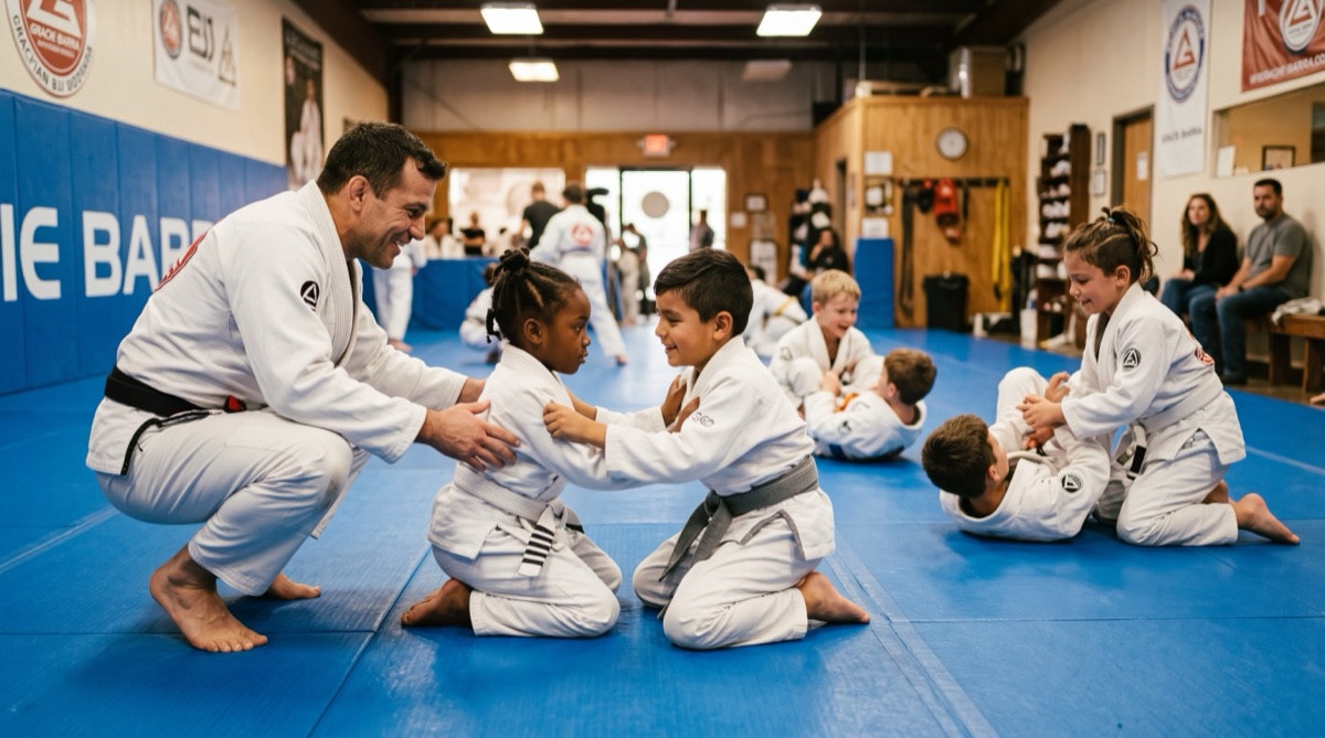 Kids BJJ class at Francis Jiu Jitsu