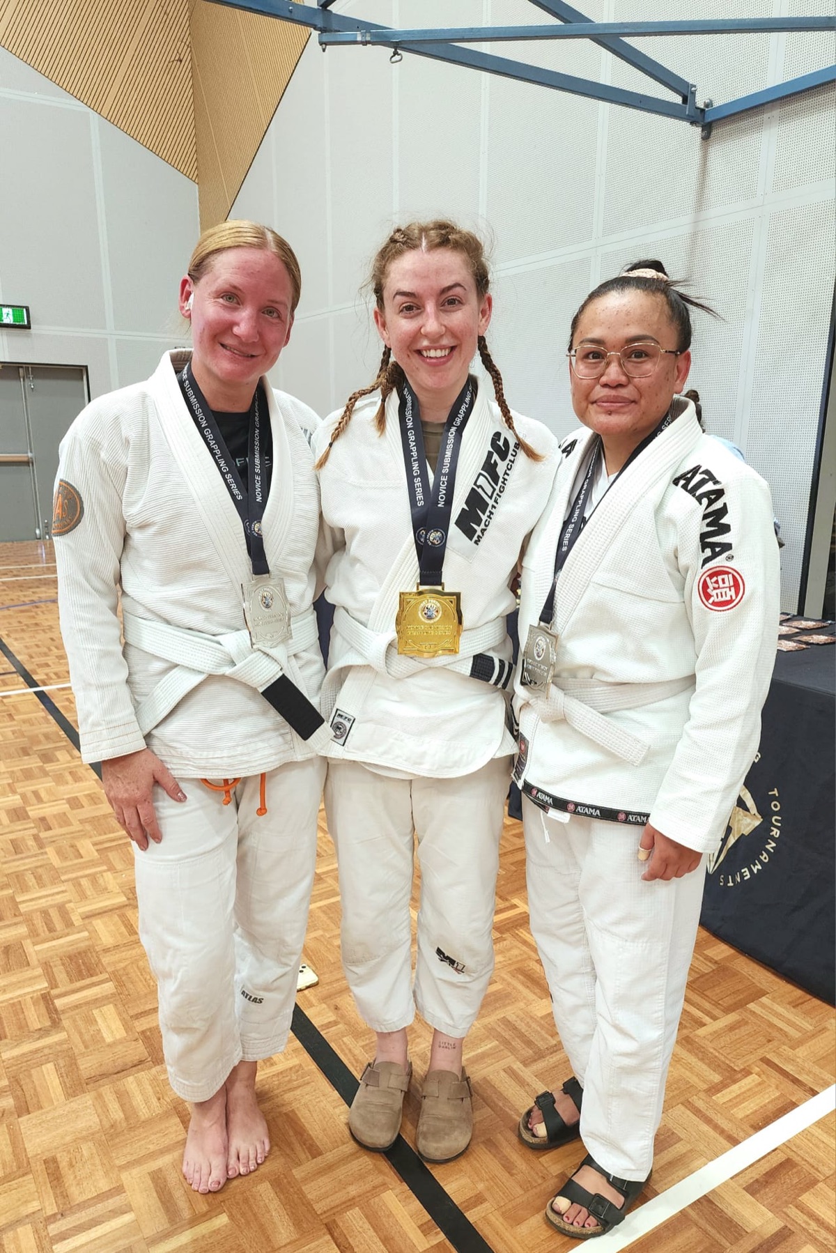 Daan Francis with FJJ team members celebrating medals at SGT Perth