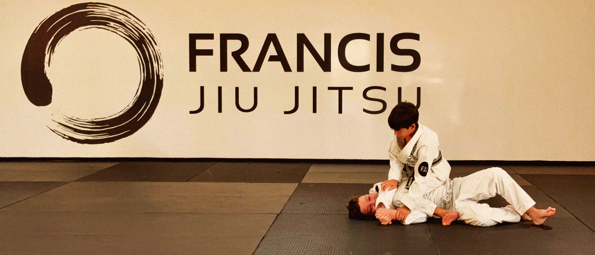 Kids drilling BJJ at Francis Jiu Jitsu Leeming